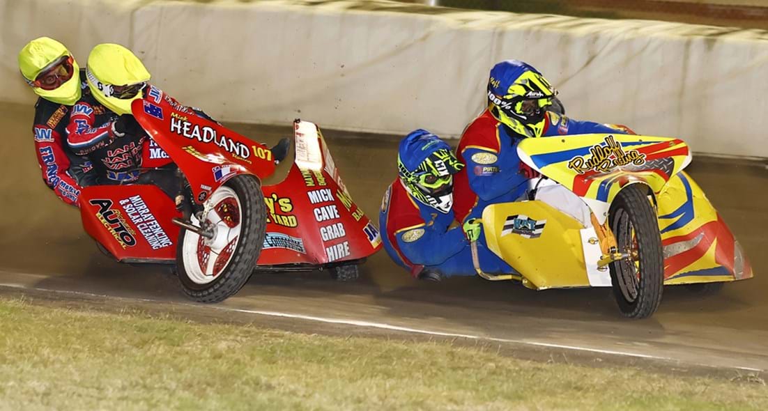 Sidecar Rider Interstate Sidecar riders at Gillman Speedway