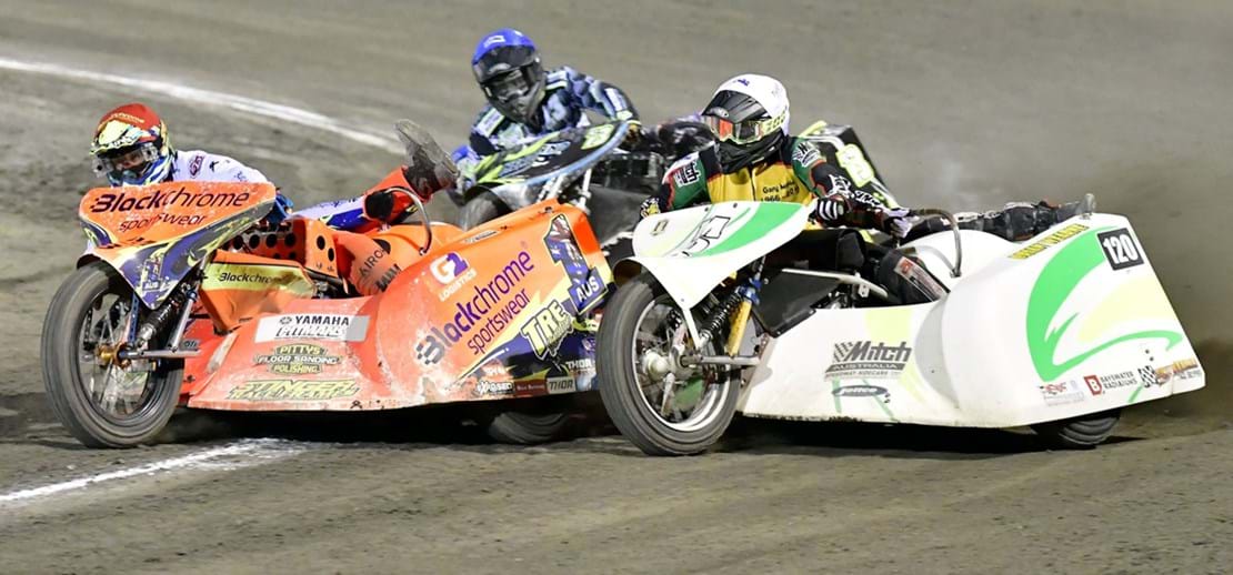 Sidecar Rider Australian Sidecar Champions at Gillman Speedway Saturday night
